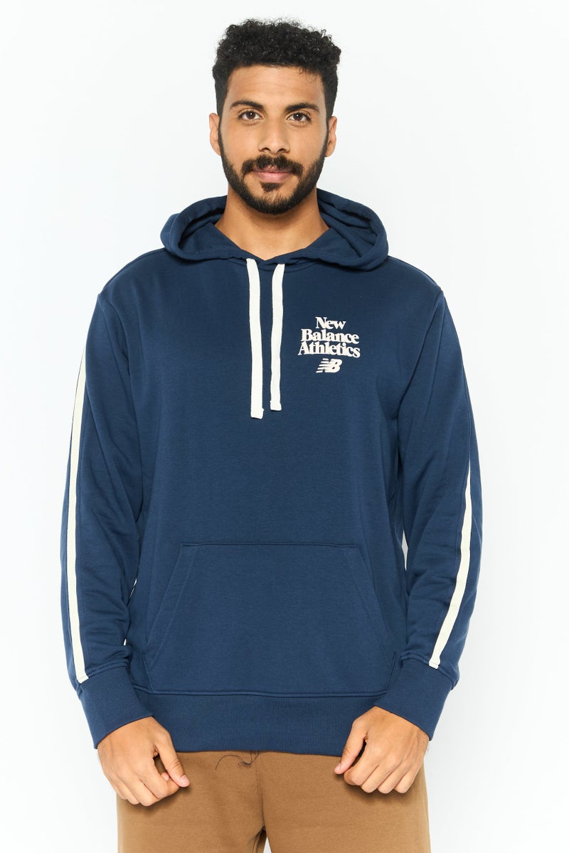 New Balance Men Sportswear Fit Graphic Print Hoodie, Navy - Image 1