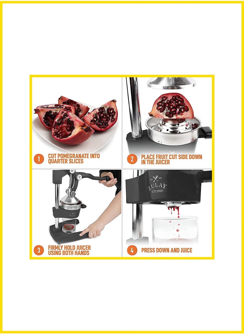 ELTRAZONE - Manual Metal Hand Citrus Juicer Lemon Squeezer with Lever, Large Juice Presser for Lime, Orange, Pomegranate, Grapefruit – Fresh, Healthy Juice Extractor Machine for Home & Kitchen Use - Image 1