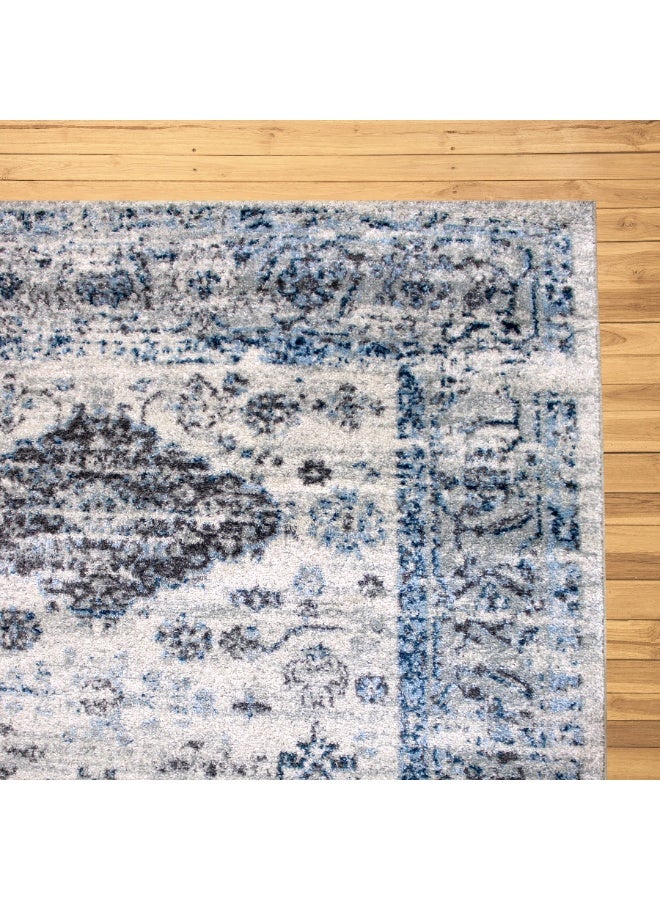 HANDPICKED FURNITURE Ultra Soft Area Carpets For Bed Room Living Room And Dining Room Anti-Slip Floor Carpets Easy To Clean 100 X 200 Cm 33 X 66 Ft Blue - Image 2