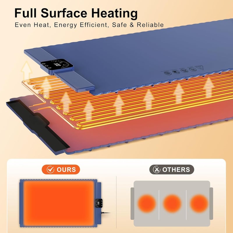 Jukmen Jukmen Food Warmers Mat Electric Chafing Dishes Warming Tray with 3 Level Adjustable Temperature and 3 Hours Timer Fast Full Surface Heating Mat for Buffet Family Gatherings Pack of 1  - Image 5