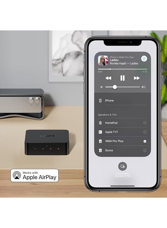 WiiM Pro Plus - AirPlay 2 Receiver,Google Cast Audio, Multiroom Streamer with Premium AKM DAC, Voice Remote, Works with Siri/Google, Stream Hi-Res Audio from Spotify, Tidal and More - Image 4