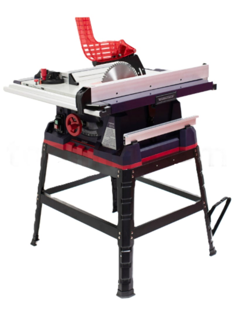 makute Table Saw 2000W, Circular Saw with Aluminum Tabletop, Extendable Work Table, 45° Tilt, 5000 RPM, Φ255 Blade, 90° Cutting Depth 86mm, 60mm at 45°, Emergency Stop, Woodworking Tool, TS131-255  - Image 4