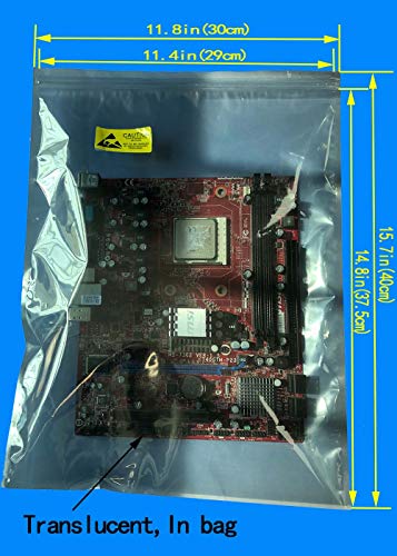Daarcin 25pcs 11.8x15.7in(30x40cm) Anti Static Bags,ESD Bags Resealable Large Size for Motherboard with 30 PCS Labels and Electronic Device,Antistatic Bags for Graphics Card - Image 2