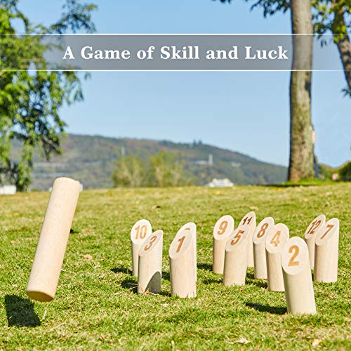 OLSA Wooden Throwing Game Set, Numbered Block Tossing Game with Scoreboard & Carry Bag-Outdoor Backyard Game for Adults, Floor Games for Lawn Beach Park and More - Image 4