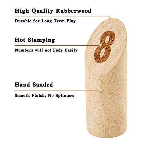 OLSA Wooden Throwing Game Set, Numbered Block Tossing Game with Scoreboard & Carry Bag-Outdoor Backyard Game for Adults, Floor Games for Lawn Beach Park and More - Image 2