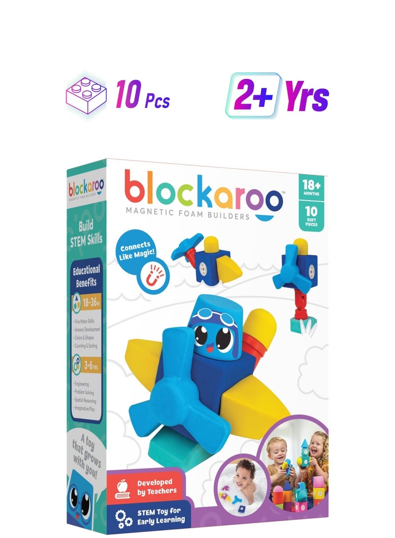 BLOCKAROO MAGNETIC FOAM BLOCKS -SMALL -PLANE - Image 1