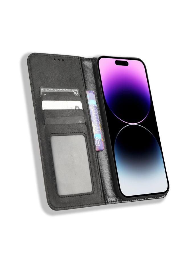 اس-توب جراب هاتف جلدي بمشبك مغناطيسي بتصميم كلاسيكي لهاتف iPhone 15 Pro - Image 4