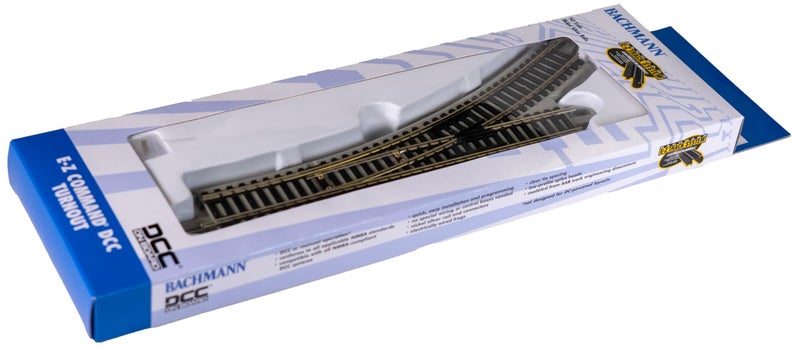 Bachmann Trains - E-Z COMMAND DCC EQUIPPED TURNOUT – LEFT - NICKEL SILVER E-Z TRACK With Grey Roadbed - HO Scale, Medium - Image 4