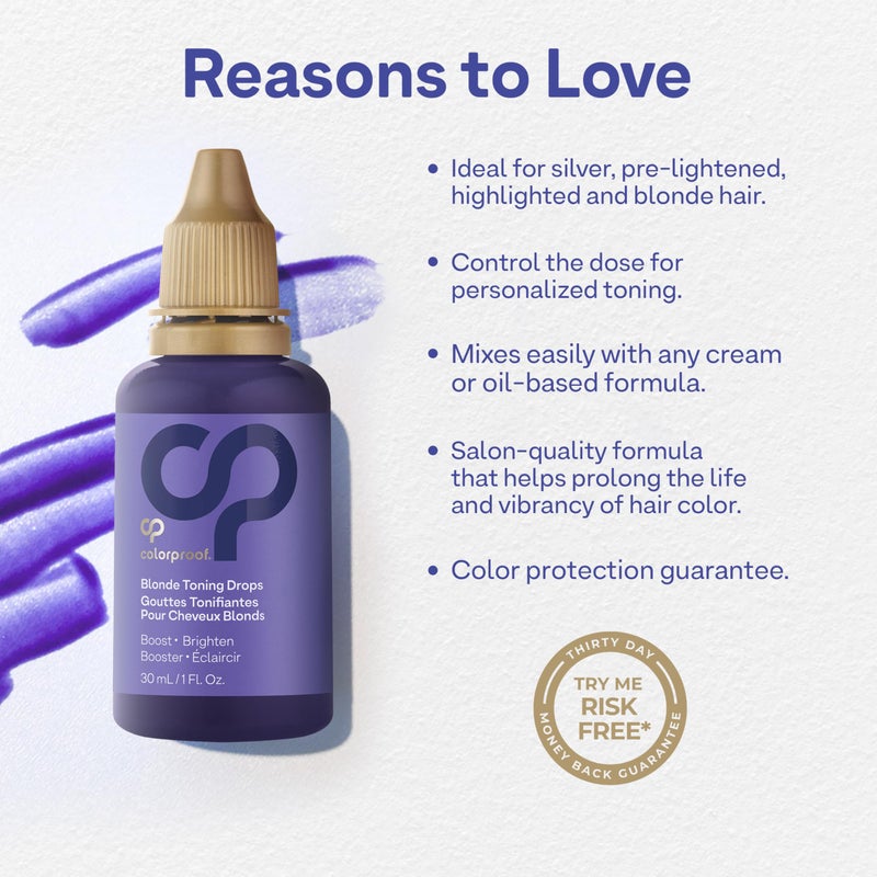 Colorproof Toning Drops 1 Fl. Oz. Toner for Blonde Hair w/Citrus, Jasmine & Coconut Milk Scent, Highly-Pigmented, Instant Hair Toner - Image 3