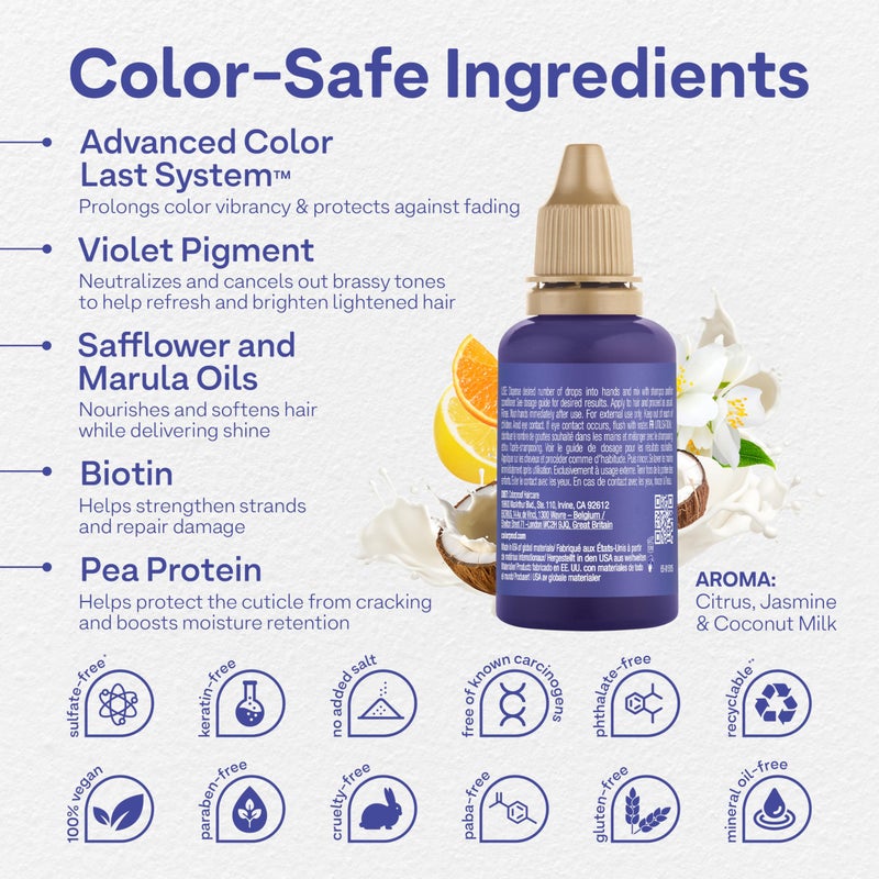 Colorproof Toning Drops 1 Fl. Oz. Toner for Blonde Hair w/Citrus, Jasmine & Coconut Milk Scent, Highly-Pigmented, Instant Hair Toner - Image 2