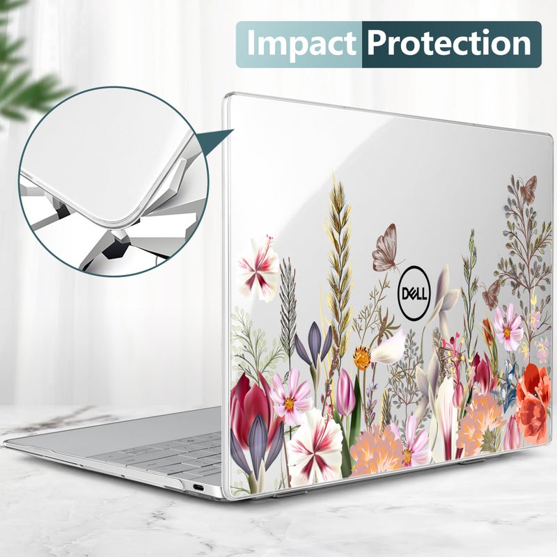 Batianda Case for 2024 Dell XPS 13 Laptop Copilot+ PC 13.4" Display Model Number 9345/9350, Lovely Ultra-Slim Lightweight Scratch-Resistant Hard Cover with Professional Protection, Flower Field - Image 5