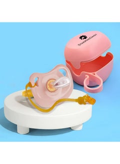 StarAndDaisy Soft Silicone Baby Pacifiers With Unique Shape To Support Psychological Breathing, Teether & Pacifier For Newborns. (Pink)  - Image 1