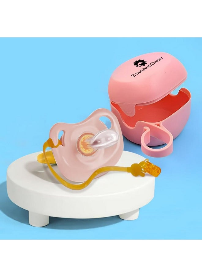 StarAndDaisy - Soft Silicone Baby Pacifiers With Unique Shape To Support Psychological Breathing, Teether & Pacifier For Newborns. (Pink) - Image 1