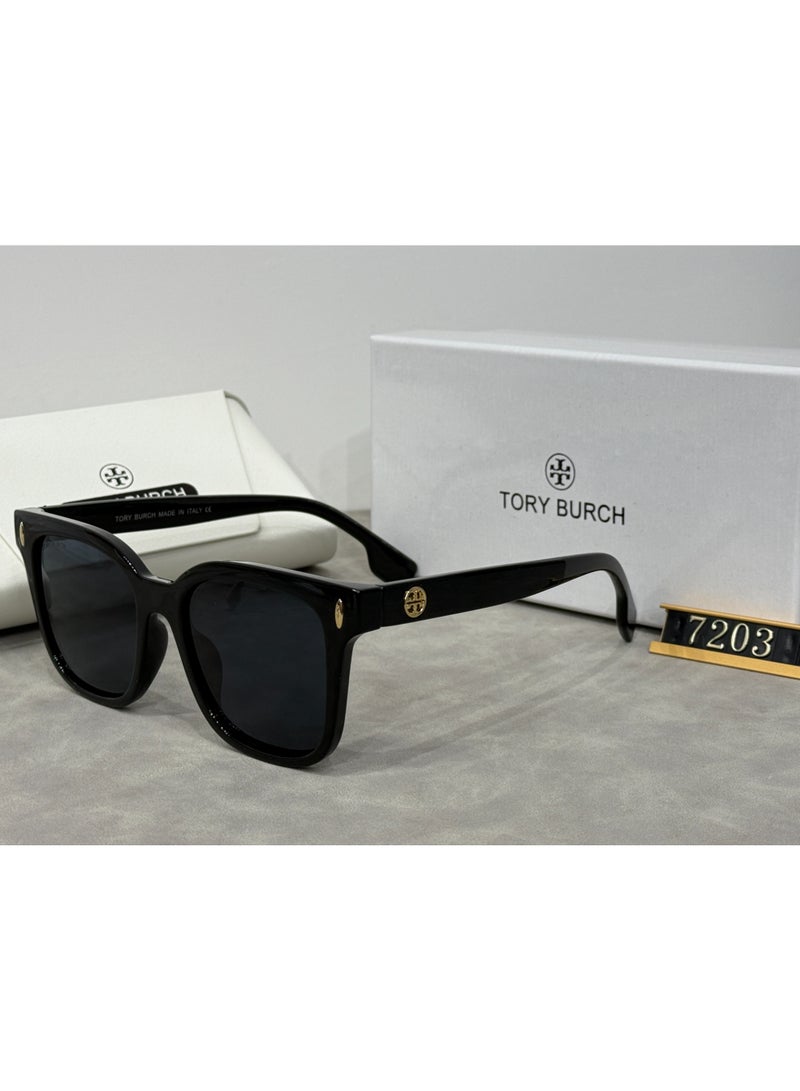 Tory Burch Square Frame Sunglasses for Women - Black - Image 1