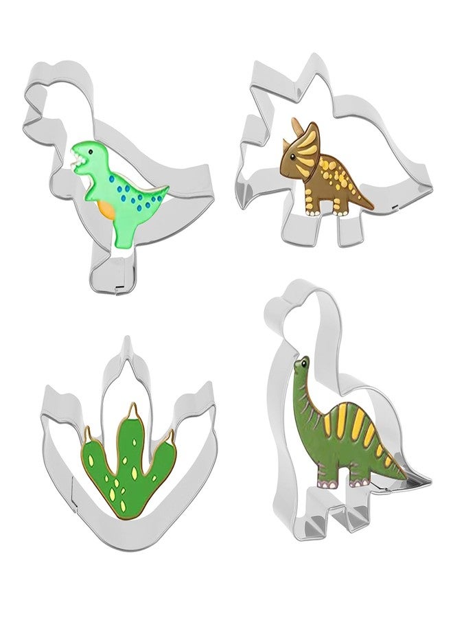 ANCKNE Cookie Cutter ANCKNE Dinosaur Cookie Cutter Set Small Size Stainless Steel Shaped for Kids Dinosaur Theme Birthday Party Supplies - Image 1