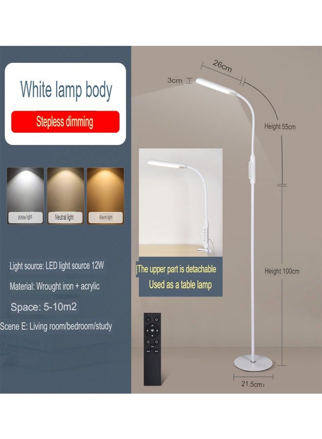 إن كي أكس مصباح أرضي LED عصري مزود بجهاز تحكم عن بعد وتحكم باللمس، وخاصية التعتيم التدريجي، و3 درجات حرارة لونية، ورأس قابل للفصل والتعديل، ومصباح أرضي لغرفة المعيشة وغرفة النوم والمكتب (12 واط). - Image 2