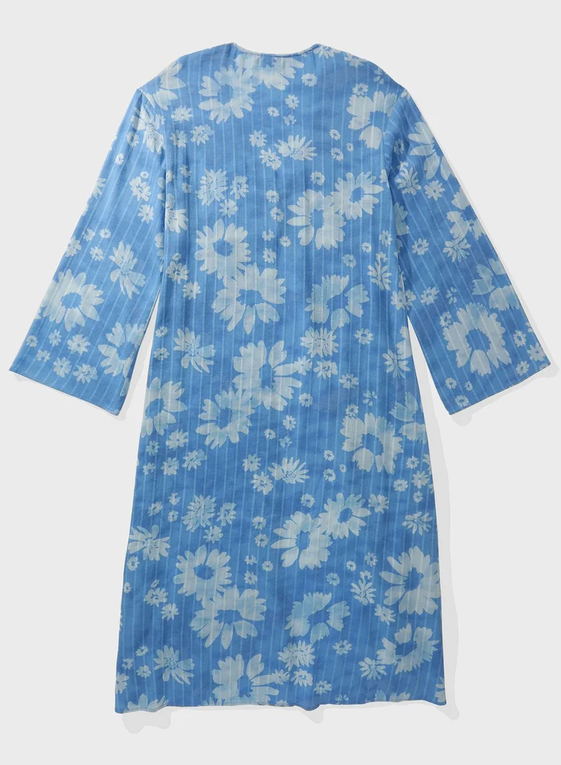 American Eagle Floral Printed Kimono Shirt