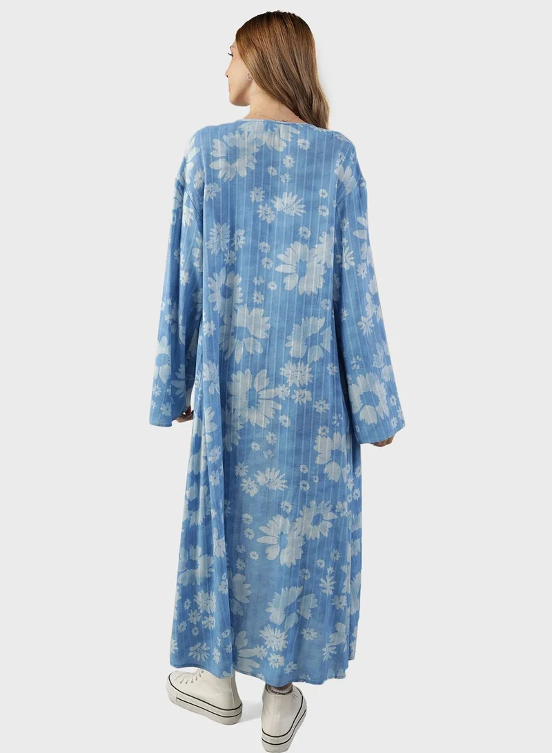 American Eagle Floral Printed Kimono Shirt