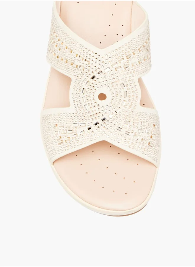 لو كونفورت Womens Embellished Slip-On With Wedge Heels
