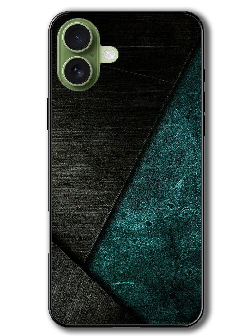 Theodor Case Compatible with Apple iPhone 17 6.3 Inch Protection Shockproof Bumper Cover Black Dark Green Pattern - Image 1