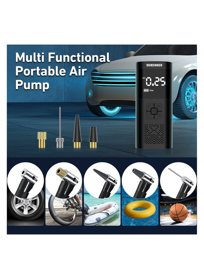 DEWINNER - Tire Inflator Portable Air Compressor with LCD Display, with 6000mAh Rechargeable Battery Air Pump Inflator for Car Tires, Motorcycle, Bike, Basketball, Other of inflatables - Image 1