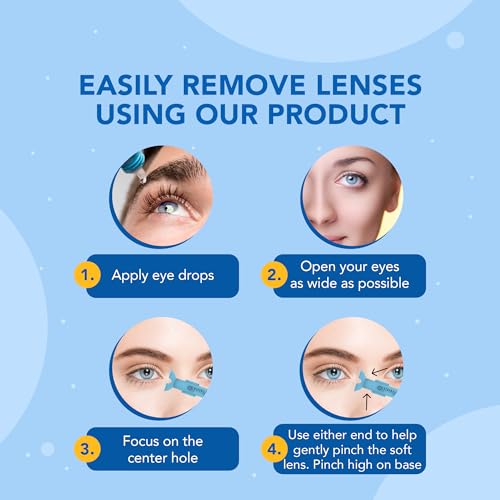 OptiWand 2 Pack - Small Portable Soft Contact Lens Removal & Insertion Tools - Silicone Rubber Eye Lens Inserter & Remover Device with Pincher End & Finger Grips Safe & Easy to Use, Travel Size 1.75" - Image 4