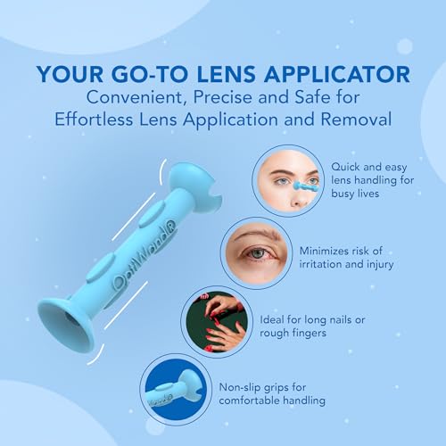 OptiWand 2 Pack - Small Portable Soft Contact Lens Removal & Insertion Tools - Silicone Rubber Eye Lens Inserter & Remover Device with Pincher End & Finger Grips Safe & Easy to Use, Travel Size 1.75" - Image 3