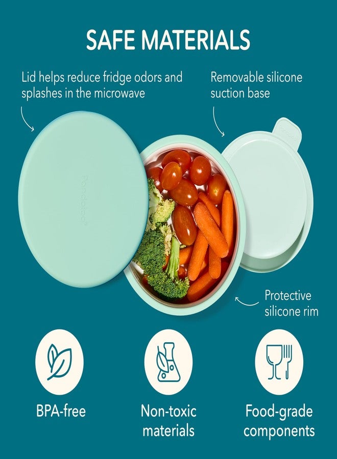 Pandaloo Porcelain Kids Bowls with Removable Silicone Sleeve & Lid - Strong Suction Base, Microwave & Dishwasher Safe, Toddler-Proof, Non-Slip Ceramic Feeding Bowls for Babies & Toddlers (Set of 4) - Image 5