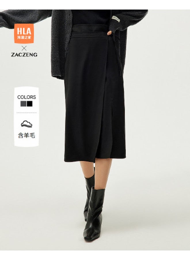 HLA 25 تنورة نسائية أنيقة وعصرية رفيعة تحتوي على الصوف لفصل الربيع/الخريف - Image 1