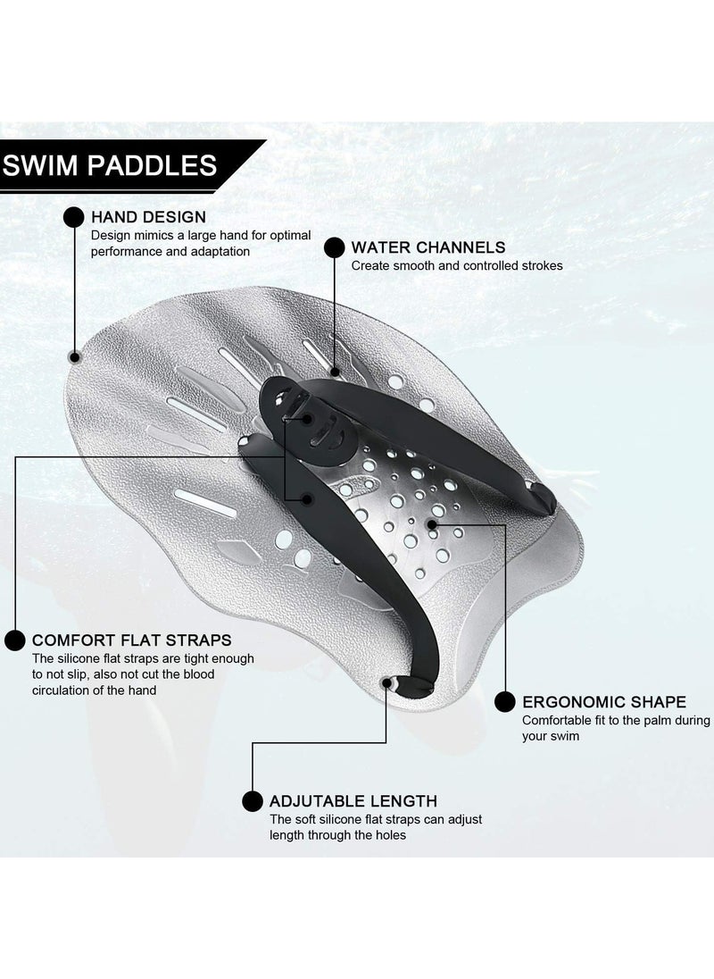 Fanski Swim Paddles Hand, Swim Training Hand Paddles with Adjustable Straps  - Image 3