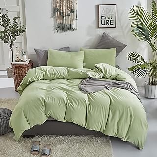 CLOTHKNOW Sage Green Comforter Set Full Green Bedding Sets Full Solid Dusty Green Bedding Comforter Sets Full Simple - Image 1