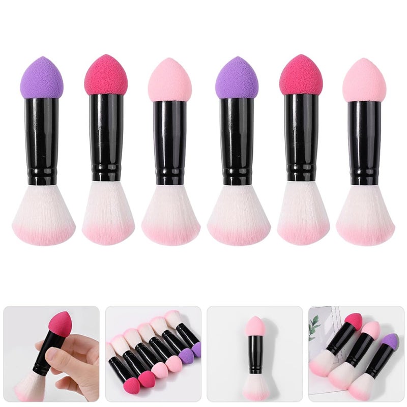 LABRIMP 6pcs Dual-ended Blush and Contour Brushes Set, Double Sided Cream Blush and Concealer Makeup Brushes for Women, Soft Facial Blending Tools for Powder and Liquid Cosmetics - Image 5