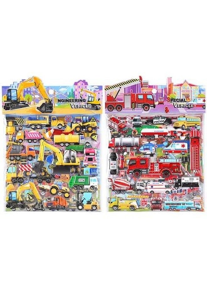 تيمسون ملصقات TEMSON الزخرفية للأطفال على شكل سيارة لطيفة وملصقات مزدوجة الطبقات منفوخة للقصاصات (مجموعة من قطعتين) - Image 2