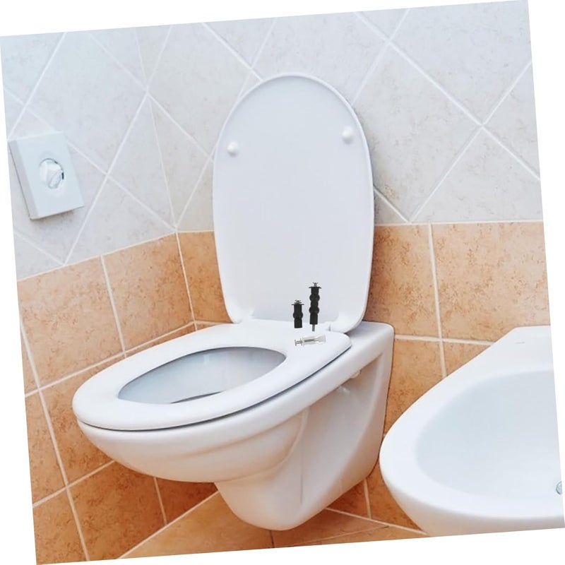 2 مجموعات مفصلات مقعد المرحاض ذات الإطلاق السريع مع مسامير التثبيت للتثبيت الآمن - Image 5