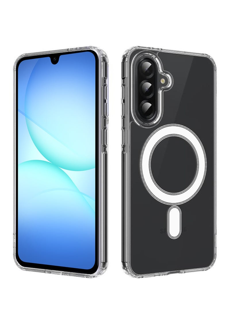 Wtech Samsung Galaxy A17 5G 2025 Magnetic Case, Slim Transparent Flexible TPU Shockproof Magsafe Back Phone Case (MCTPTN) - Clear - Image 1