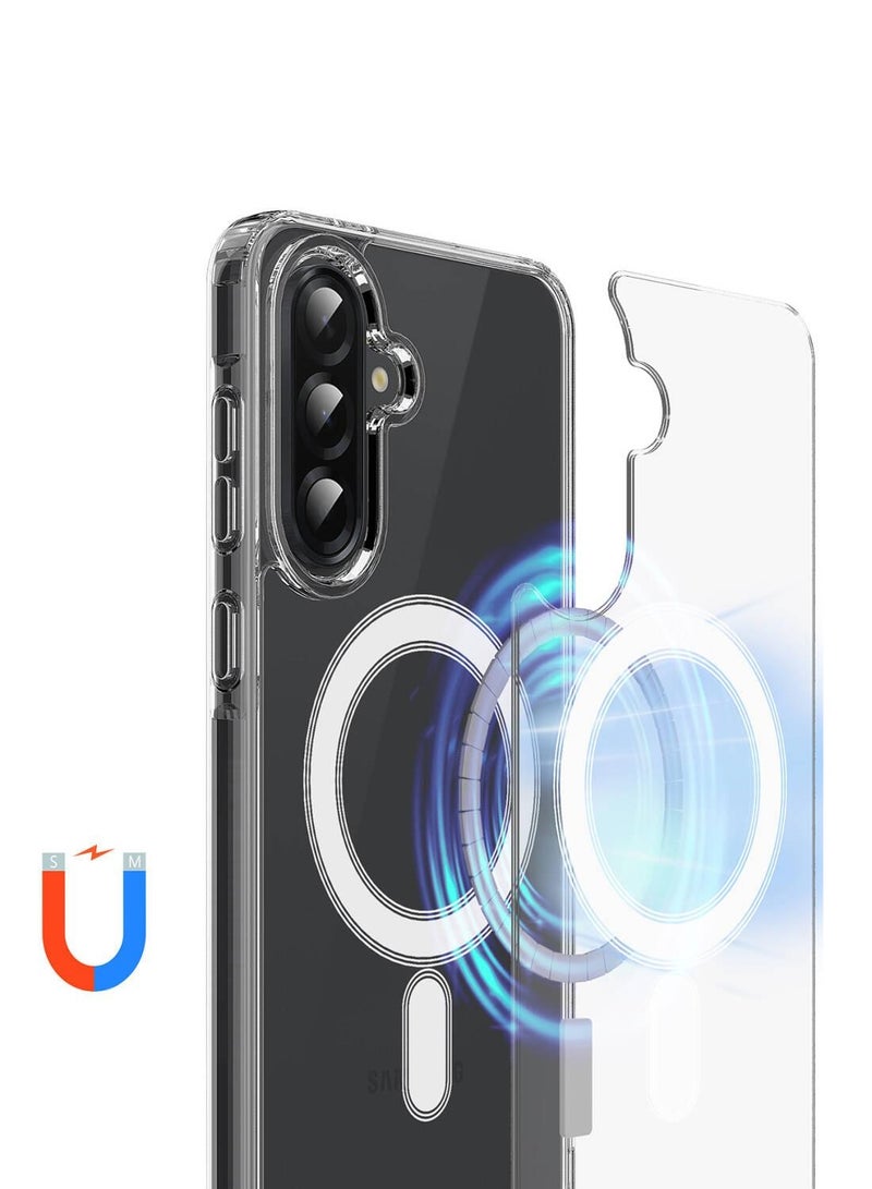 Wtech Samsung Galaxy A17 5G 2025 Magnetic Case, Slim Transparent Flexible TPU Shockproof Magsafe Back Phone Case (MCTPTN) - Clear - Image 3