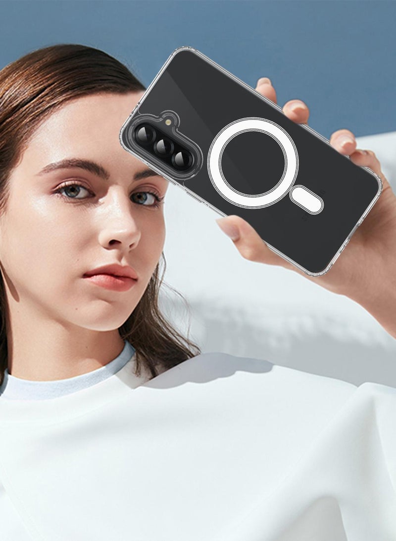 Wtech Samsung Galaxy A17 5G 2025 Magnetic Case, Slim Transparent Flexible TPU Shockproof Magsafe Back Phone Case (MCTPTN) - Clear - Image 4