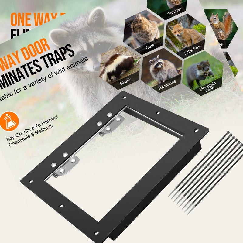 GROWLING Raccoon One Way Door â€“ Large Size, Humane, Contactless Animal Excluder Trap â€“ Raccoon One Way Eviction Door, Easy to Install & Weather-Resistant, Ideal for Squirrels, Skunks, Possums - Image 5