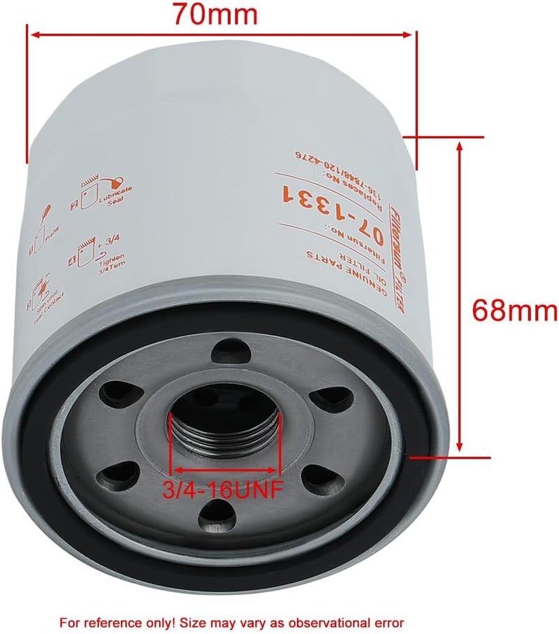 Kizut فلتر زيت 2 عبوة 136-7848 لآلة توربو 120-4276 127-9222 بمحرك V-Twin تايم كاتر SW4200 SW5000 SS4250 SS5000 SS5425 MX5000 مع فلتر وقود - Image 3