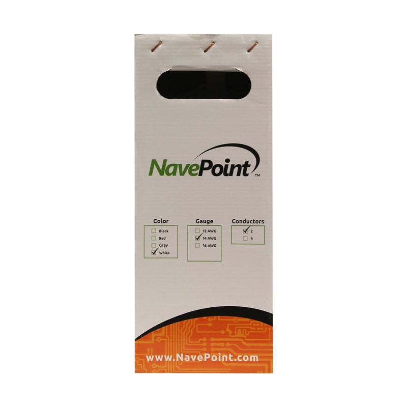 NavePoint 250ft in Wall Audio Speaker Cable Wire CL2 14/2 AWG Gauge 2 Conductor Bulk White - Image 2