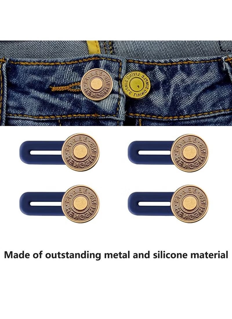 Unewshi 5 Pcs Denim Waist Extender Button and 5 Pcs Pants Extender Button, for Jeans and Skirt Comfy Metal Buttons, Waistband Extenders Adjustable Waist Extenders Jeans Extenders for Women Men Jeans(10 Pcs)  - Image 3