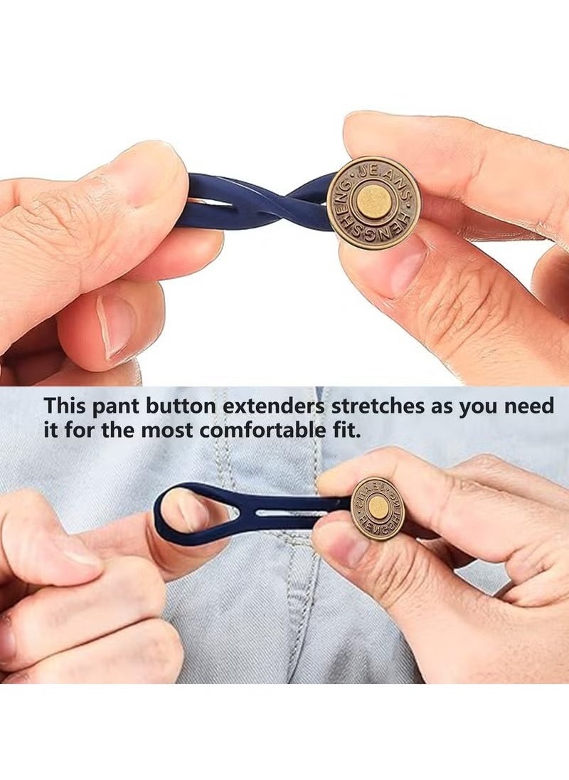 Unewshi 5 Pcs Denim Waist Extender Button and 5 Pcs Pants Extender Button, for Jeans and Skirt Comfy Metal Buttons, Waistband Extenders Adjustable Waist Extenders Jeans Extenders for Women Men Jeans(10 Pcs)  - Image 5