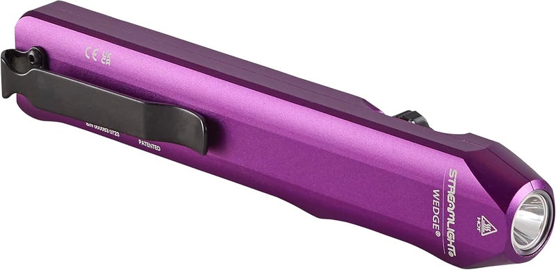 Streamlight 88818 Wedge 1,000-Lumen Max 300-Lumen Standard 1,200-Candela Flat Everyday Carry Flashlight, Includes USB-C Cable and Lanyard, Purple - Image 1