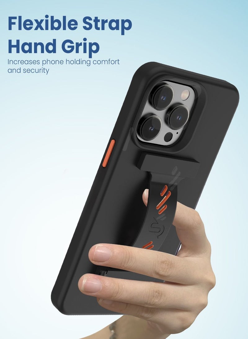 Remson حزام قبضة الهاتف Remson Mag-X مع حامل مغناطيسي للهاتف (أسود/برتقالي) - Image 2