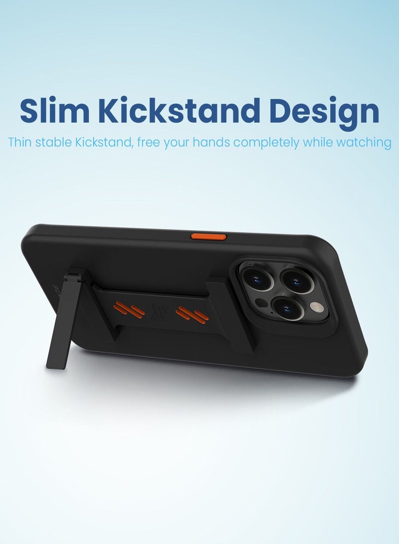 Remson حزام قبضة الهاتف Remson Mag-X مع حامل مغناطيسي للهاتف (أسود/برتقالي) - Image 3