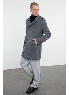 trendyol Men's Regular Fit Winter Wool Blend Winter Cashmere Coat  - Image 2