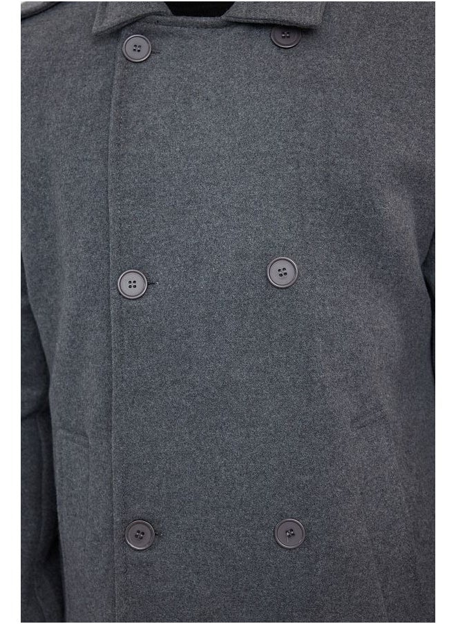 trendyol Men's Regular Fit Winter Wool Blend Winter Cashmere Coat  - Image 3