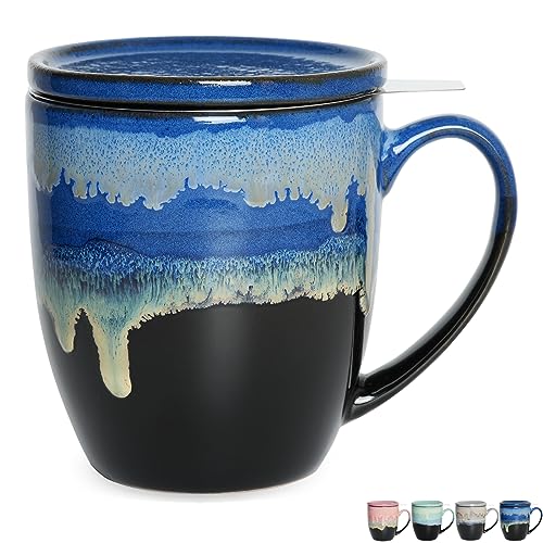 Bosmarlin Bosmarlin Ceramic Tea Cup with Infuser and Lid, 16 Oz, 4 Color to Choose Dishwasher and Microwave Safe, Steeping Tea  - Image 2
