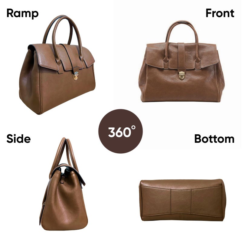 Gaeul Women Large Capacity Tote Bag- Premium Vegetable Tanned Leather, Lightweight Commuter leather work tote - Image 5