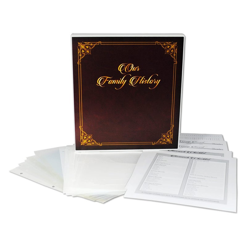 UniKeep Family History Records Organizer Case with Binder Rings (Poly Ring, Dark, 1.5 Inch Spine)